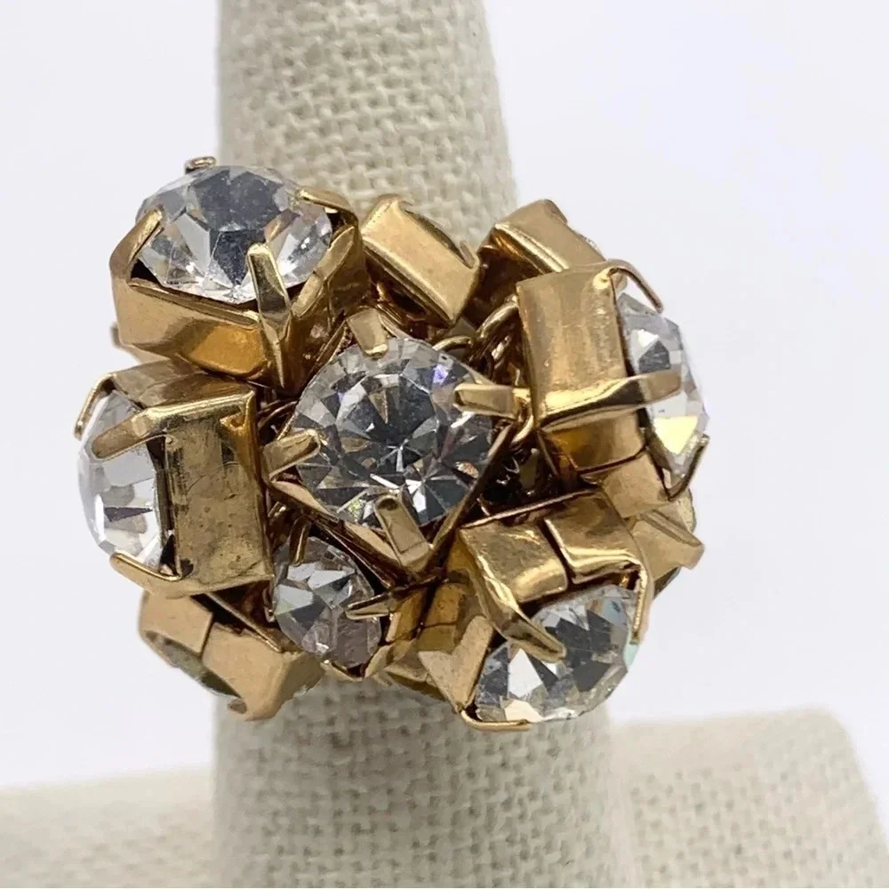 J. Crew Jeweled Bauble Gold Ring 5